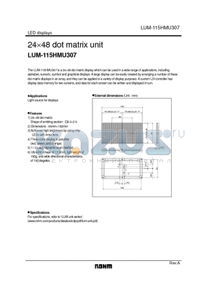 LUM-115HMU307 datasheet - 24 x 48 dot matrix unit