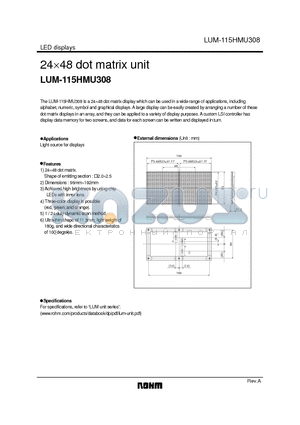 LUM-115HMU308 datasheet - 24 x 48 dot matrix unit
