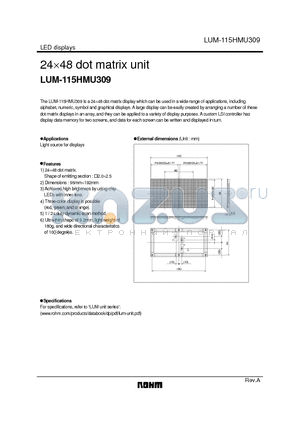 LUM-115HMU309 datasheet - 24 x 48 dot matrix unit