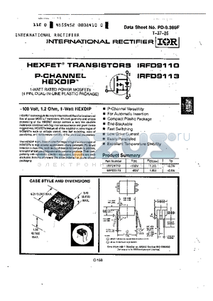 IRFD9110 datasheet - 1-WATT RATED POWER MOSFETs