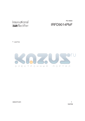 IRFD9014PBF datasheet - HEXFET^ POWER MOSFET