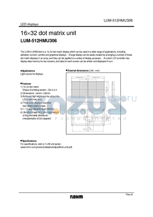 LUM-512HMU306 datasheet - 16 x 32 dot matrix unit