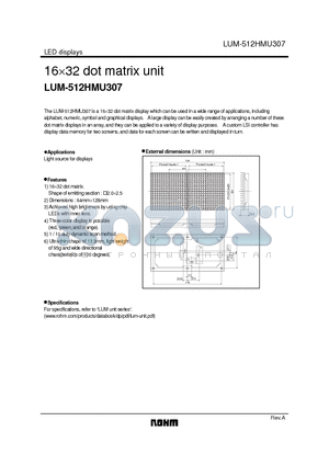 LUM-512HMU307 datasheet - 16 x 32 dot matrix unit
