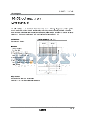 LUM-512HY351 datasheet - 16 x 32 dot matrix unit