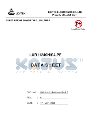 LUR11240H-S4-PF datasheet - SUPER BRIGHT TOWER TYPE LED LAMPS