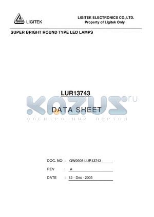 LUR13743 datasheet - SUPER BRIGHT ROUND TYPE LED LAMPS