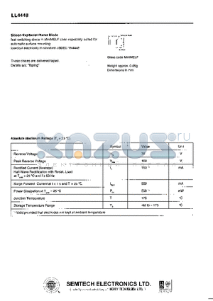 LL4448 datasheet - Silicon Expitaxial Planar Diode