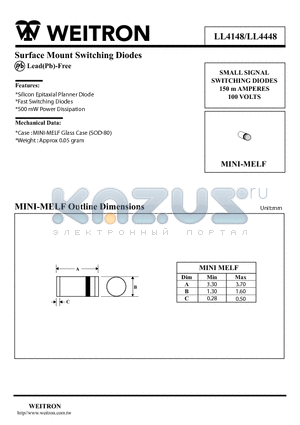 LL4448 datasheet - Surface Mount Switching Diodes