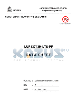 LUR13743H-LTS-PF datasheet - SUPER BRIGHT ROUND TYPE LED LAMPS