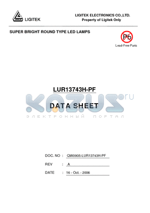 LUR13743H-PF datasheet - SUPER BRIGHT ROUND TYPE LED LAMPS