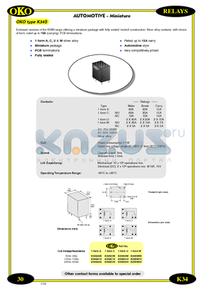 K34S datasheet - AUTOMOTIVE - Miniature