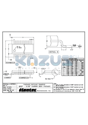 MDP0040 datasheet - PACKAGE OUTLINE DRAWING QSOP - 0.150 NARROW BODY PACKAGE