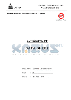 LUR3333-H0-PF datasheet - SUPER BRIGHT ROUND TYPE LED LAMPS