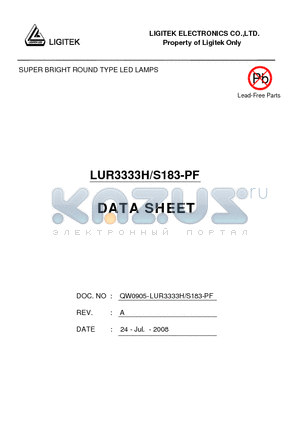 LUR3333H-S183-PF datasheet - SUPER BRIGHT ROUND TYPE LED LAMPS