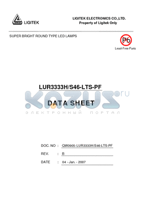 LUR3333H-S46-LTS-PF datasheet - SUPER BRIGHT ROUND TYPE LED LAMPS