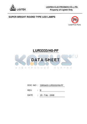 LUR3333/H0-PF datasheet - SUPER BRIGHT ROUND TYPE LED LAMPS