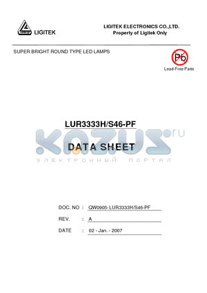LUR3333H-S46-PF datasheet - SUPER BRIGHT ROUND TYPE LED LAMPS