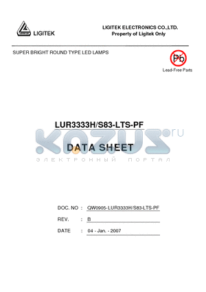 LUR3333H-S83-LTS-PF datasheet - SUPER BRIGHT ROUND TYPE LED LAMPS