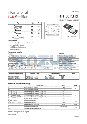 IRFH5015PBF datasheet - HEXFET Power MOSFET