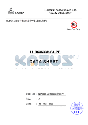 LUR63633H-S1-PF datasheet - SUPER BRIGHT ROUND TYPE LED LAMPS