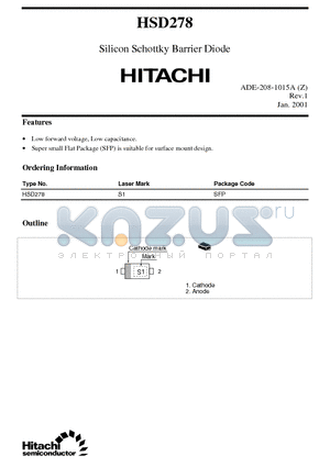 HSD278 datasheet - Silicon Schottky Barrier Diode