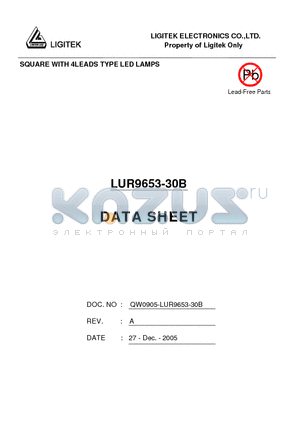 LUR9653-30B datasheet - SQUARE WITH 4LEADS TYPE LED LAMPS