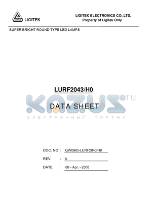 LURF2043-H0 datasheet - SUPER BRIGHT ROUND TYPE LED LAMPS