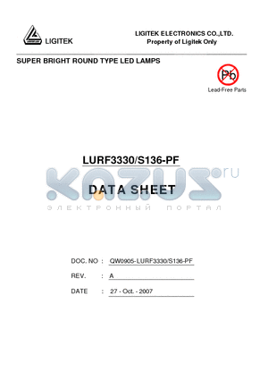 LURF3330-S136-PF datasheet - SUPER BRIGHT ROUND TYPE LED LAMPS