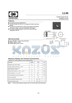 LL48 datasheet - Small-Signal Diode Schottky Diode