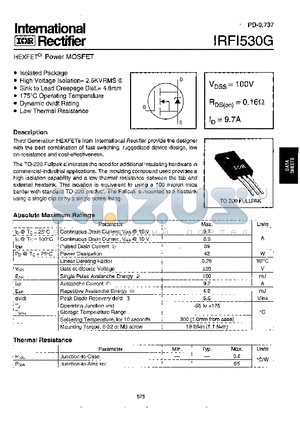 IRFI530G datasheet - HEXFET POWER MOSFET
