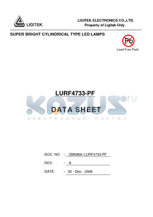 LURF4733-PF datasheet - SUPER BRIGHT CYLINDRICAL TYPE LED LAMPS