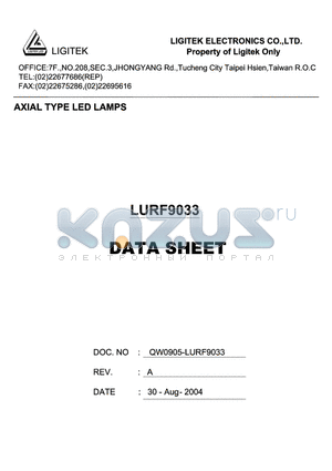 LURF9033 datasheet - AXIAL TYPE LED LAMPS