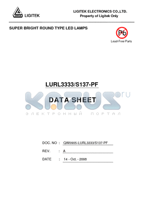 LURL3333-S137-PF datasheet - SUPER BRIGHT ROUND TYPE LED LAMPS