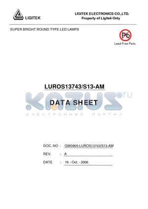 LUROS13743-S13-AM datasheet - SUPER BRIGHT ROUND TYPE LED LAMPS