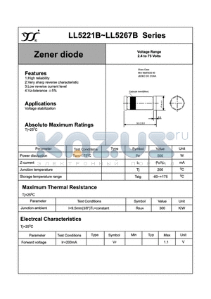 LL5233B datasheet - Zener diode