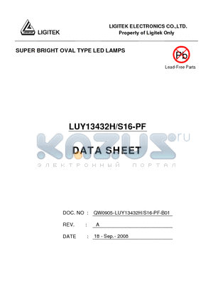 LUY13432H-S16-PF-B01 datasheet - SUPER BRIGHT OVAL TYPE LED LAMPS