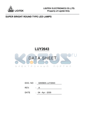 LUY2643 datasheet - SUPER BRIGHT ROUND TYPE LED LAMPS