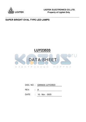 LUY23533 datasheet - SUPER BRIGHT OVAL TYPE LED LAMPS