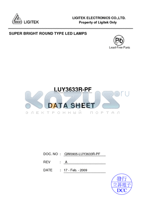 LUY3633R-PF datasheet - SUPER BRIGHT ROUND TYPE LED LAMPS