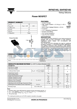 IRFI9Z14G datasheet - Power MOSFET