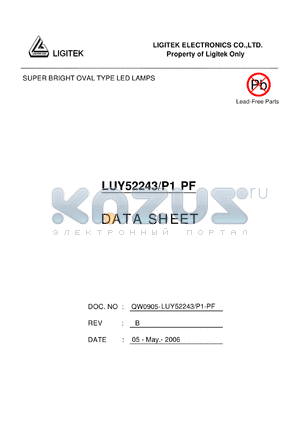 LUY52243-P1-PF datasheet - SUPER BRIGHT OVAL TYPE LED LAMPS