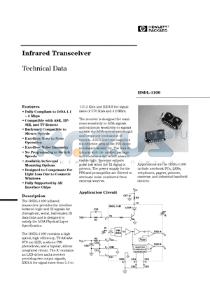 HSDL-1100 datasheet - Infrared Transceiver