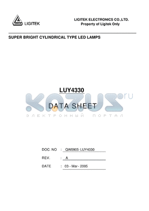 LUY4330 datasheet - SUPER BRIGHT CYLINDRICAL TYPE LED LAMPS