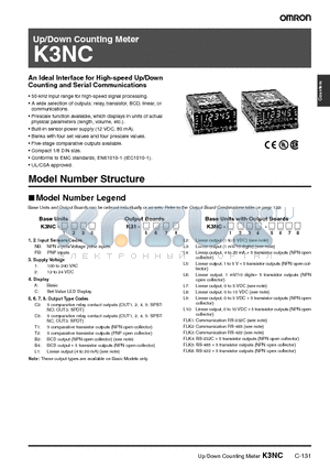 K3NC-PB2C datasheet - Up/Down Counting Meter