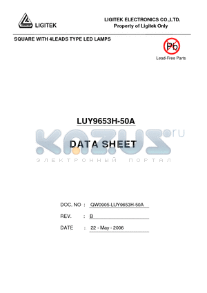 LUY9653H-50A datasheet - SQUARE WITH 4LEADS TYPE LED LAMPS