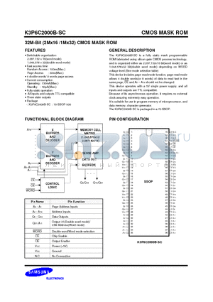 K3P6C2000B-SC datasheet - 32M-Bit (2Mx16 /1Mx32) CMOS MASK ROM