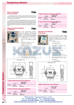 K3X13AA datasheet - Sensor to Computer Interface Modules