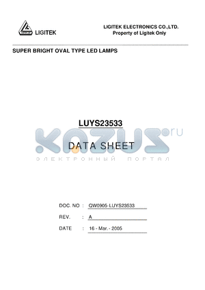 LUYS23533 datasheet - SUPER BRIGHT OVAL TYPE LED LAMPS