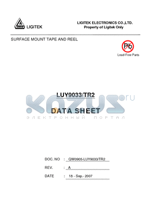 LUY9033-TR2 datasheet - SURFACE MOUNT TAPE AND REEL