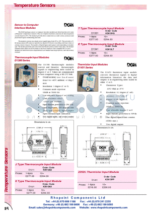 K3X13LT datasheet - Sensor to Computer Interface Modules